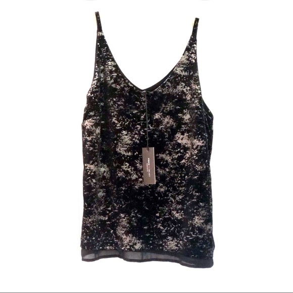 Romeo & Juliet Couture Tops - Romeo & Juliet Black Metallic Velvet Contrast Top